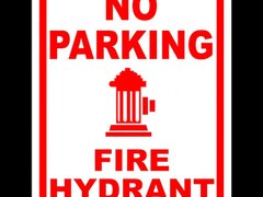 Sign no parking fire hydrant