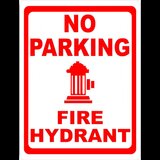 Sign no parking fire hydrant