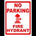 Sign no parking fire hydrant